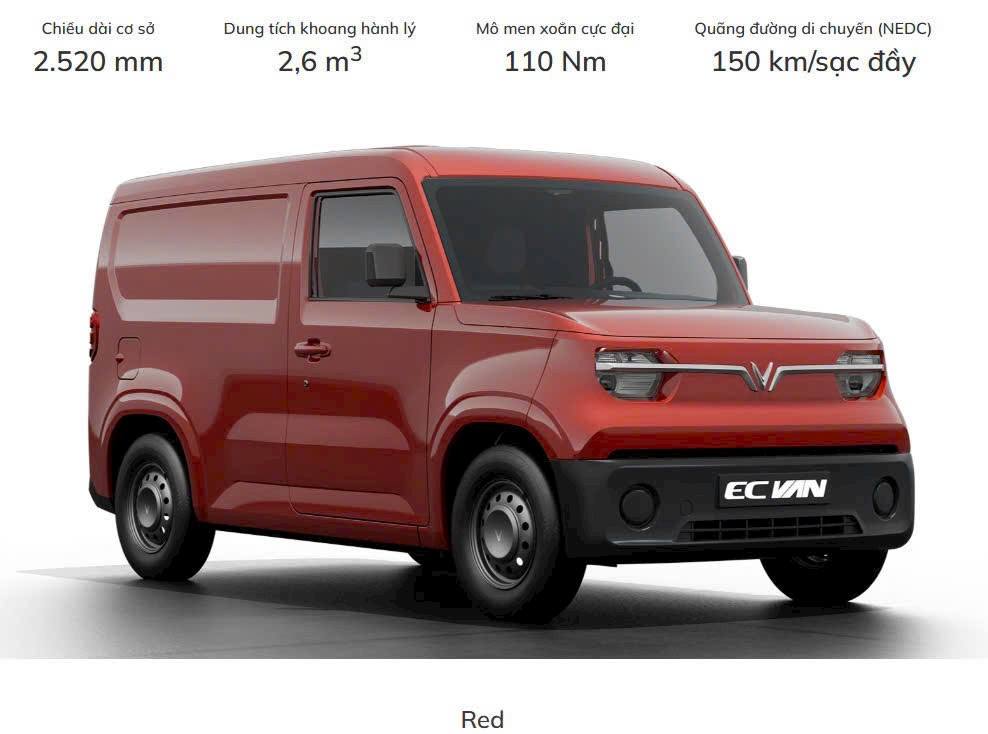 màu đỏ EV Van VinFast